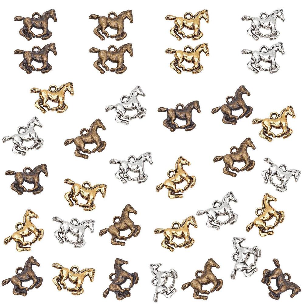 1315 120pcs 4 Colors Horse Charms Pendants Running Horse Animal Charms